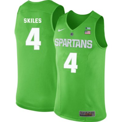Men Scott Skiles Michigan State Spartans #4 Nike NCAA Green Authentic College Stitched Basketball Jersey PV50S76YK
